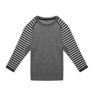 Thermoform Ultimate Merino Kid Seamless Thermal Underwear Stripped Sweatshirt Anthracite