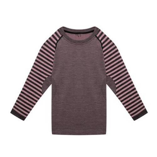 Thermoform Ultimate Merino Çocuk Seamless Çizgili Termal Üst İçlik Sweatshirt Pembe - 1