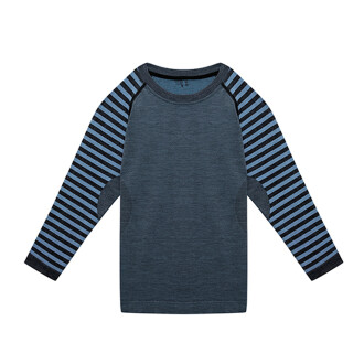 Thermoform Ultimate Merino Çocuk Seamless Çizgili Termal Uzun Kollu İçlik Seti Mavi - 4