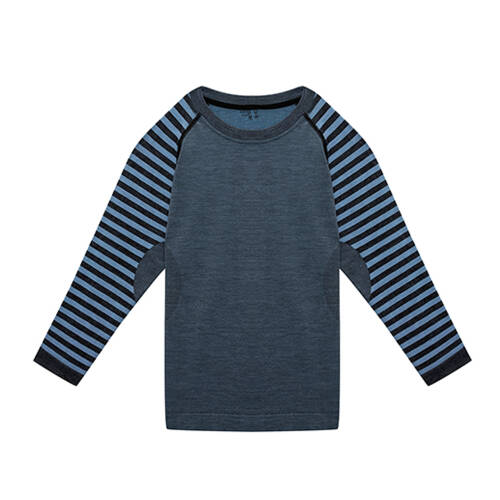 Thermoform Ultimate Merino Çocuk Seamless Çizgili Termal Uzun Kollu İçlik Seti Mavi - 4