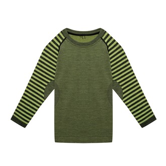 Thermoform Ultimate Merino Çocuk Seamless Çizgili Termal Uzun Kollu İçlik Seti Yeşil - 3