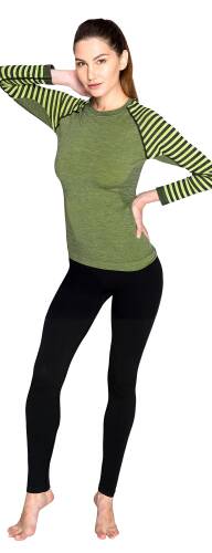 Thermoform Ultimate Merino Kadın Seamless Termal Uzun Kollu İçlik Seti Yeşil - 2