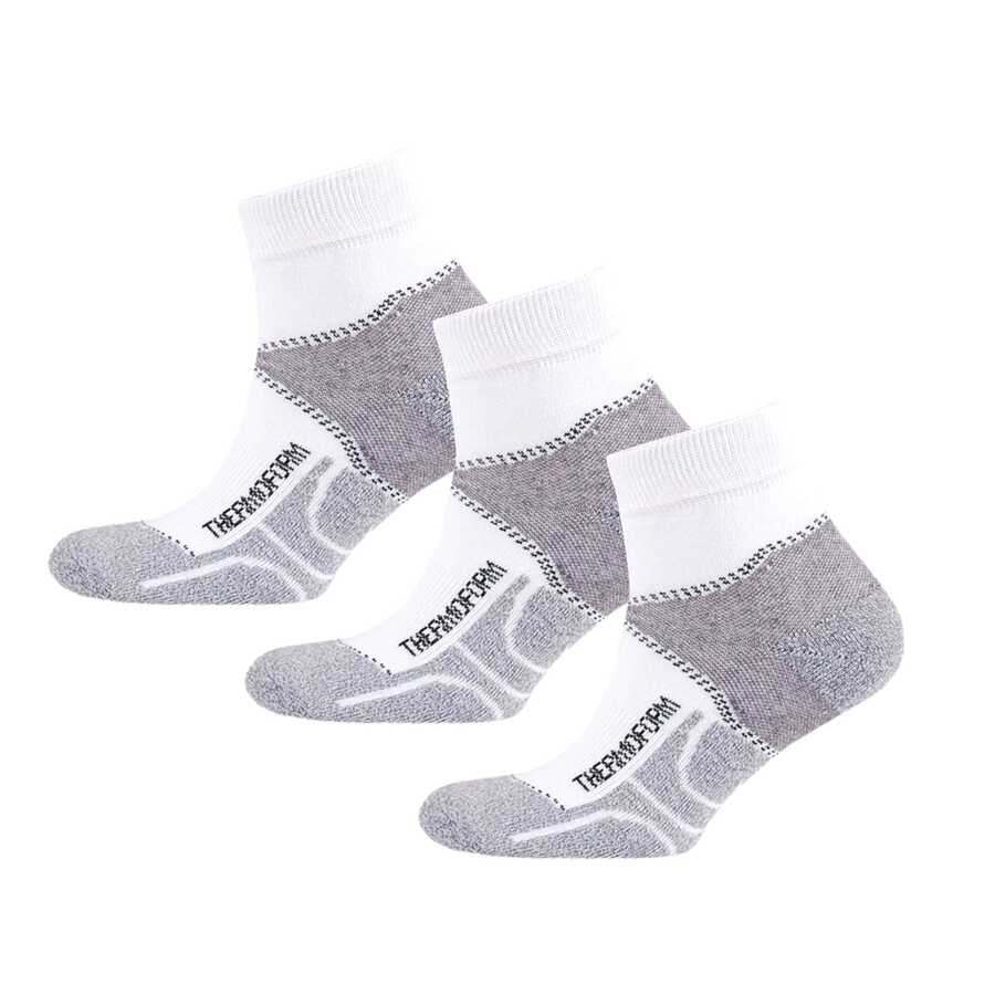  Thermoform Unisex Walking Patik Çorap Beyaz 3'lü Paket