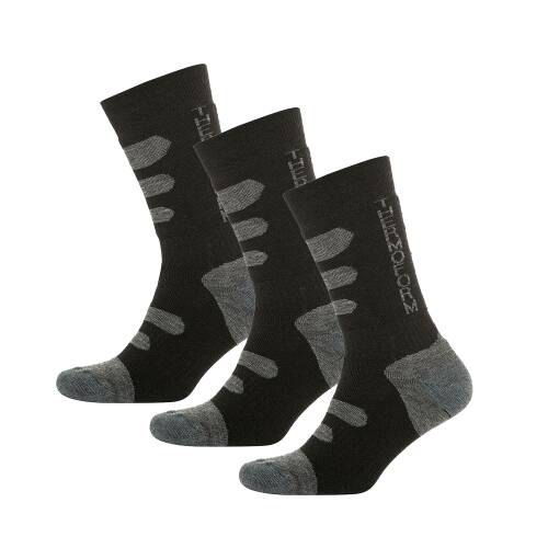 Thermoform Winter Dolgulu Kışlık Unisex Outdoor Çorap 3'lü Paket Siyah - 1