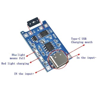 TP4056 1A Lityum Pil Şarj Modülü Type-C USB Şarj Korumalı - Thumbnail