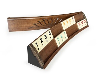 Tuana Game Masif Doğal Ahşap Oval Okey Takımı Oymalı - 4