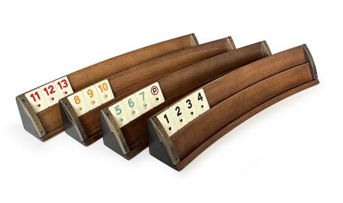 Tuana Game Masif Doğal Ahşap Oval Okey Takımı Oymalı - 5