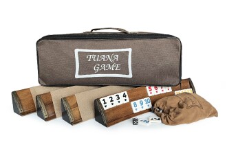 Tuana Game Masif Doğal Ahşap Oval Okey Takımı Oymalı - 8