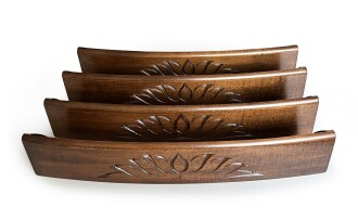 Tuana Game Masif Doğal Ahşap Oval Okey Takımı Oymalı - 9