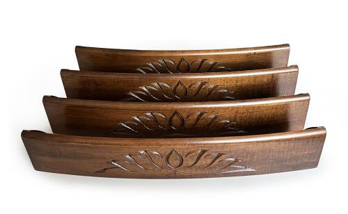 Tuana Game Masif Doğal Ahşap Oval Okey Takımı Oymalı - 9