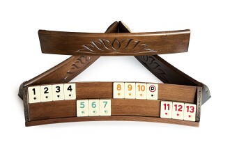 Hand Carved Rummikub Set Elliptic Massive Wooden Oval Game Set, Rummy Cube Set, Okey Game Set, Tile Rummy