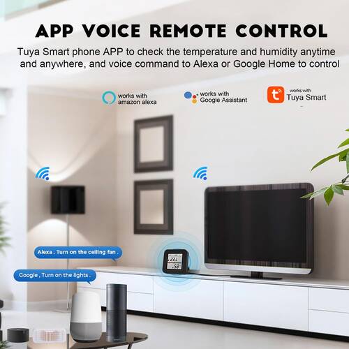 Tuya Smart Wifi Infrared Temperature and Humidity Control Sensor Amazon Alexa Google Home Compatible - 7