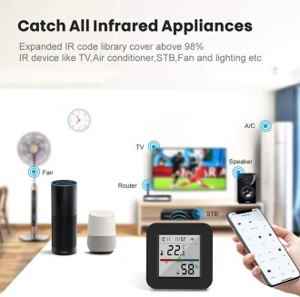 Tuya Smart Wifi Infrared Sıcaklık ve Nem Kontrol Sensörü Amazon Alexa Google Home Uyumlu - 3