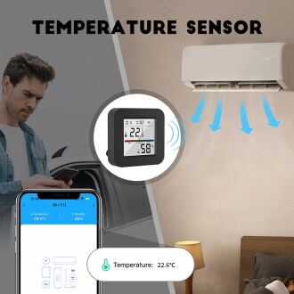 Tuya Smart Wifi Infrared Sıcaklık ve Nem Kontrol Sensörü Amazon Alexa Google Home Uyumlu - 5