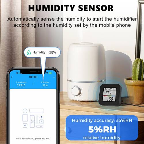 Tuya Smart Wifi Infrared Sıcaklık ve Nem Kontrol Sensörü Amazon Alexa Google Home Uyumlu - 6