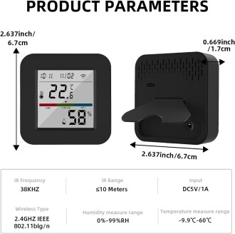 Tuya Smart Wifi Infrared Sıcaklık ve Nem Kontrol Sensörü Amazon Alexa Google Home Uyumlu - 9