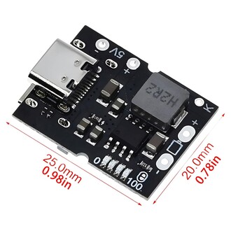 Type-C 5V 2A Güç Modülü Şarj ve Deşarj Entegre Modül 4.2/4.35V Lithium Battery Uyumlu - Thumbnail