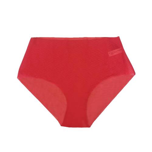 U&ME 3'lü Lazer Kesim Yüksek Bel Slip Kadın Tül Külot Lacivert-Kırmızı-Bej - 2