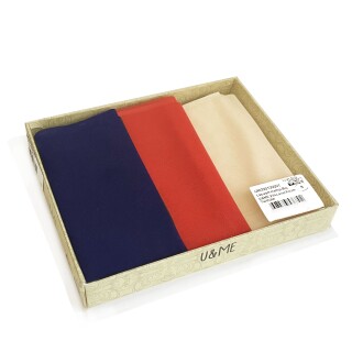 U&ME 3'lü Lazer Kesim Yüksek Bel Slip Kadın Tül Külot Lacivert-Kırmızı-Bej - 4