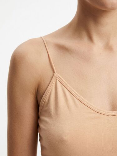 U&ME Ayarlanabilir İp Askılı Kısa Kadın Gecelik, Hafif ve Nefes Alan Yumuşak Modal Pamuk Kumaş, Rahat Yazlık Gecelik Ten Rengi - 4