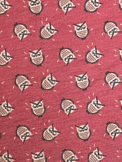 U&ME Owl Mini Baykuş Desenli Uzun Kollu Cepli Pamuk Kadın Gecelik, Rahat Ev Giyimi Kırmızı - 5