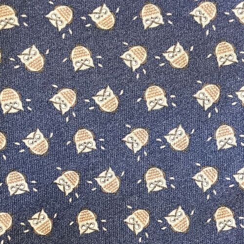 U&ME Owl Mini Baykuş Desenli Uzun Kollu Cepli Pamuk Kadın Gecelik, Rahat Ev Giyimi Lacivert - 4