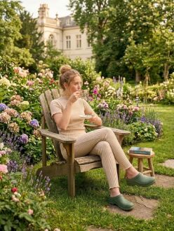 U&ME Ribbed Balıkçı Yaka Kısa Kollu Kadın Eşofman Takımı Ekru - 6