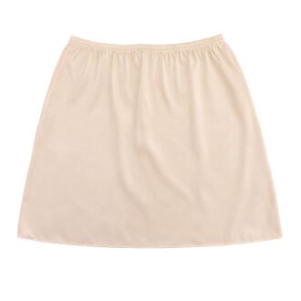 U&ME Tek Yırtmaç Diz Üstü Kadın Jupon Etek Altı Astar İçlik, Kaygan Kumaş Rahat Kısa Jupon Ten - 5