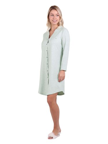 U&Me V Yaka Gömlek Elbise Mint Yeşil - 2