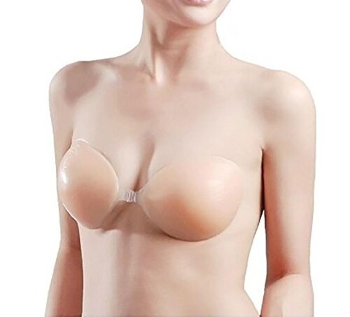 U&ME Yapışkanlı Silikon Et Sütyen, Dolgusuz Boş Kap Straplez Dekolte ve Sırtı Açık Kıyafetler İçin Görünmez Kadın Sütyen Ten Rengi - 1