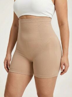 U&ME Yüksek Bel Paçalı Slim Fit Kadın Korse, Karın Düzleştirici, Kalça Toparlayıcı, İncelten Şekillendirici Shapewear Ten - 3