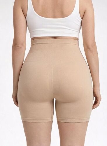 U&ME Yüksek Bel Paçalı Slim Fit Kadın Korse, Karın Düzleştirici, Kalça Toparlayıcı, İncelten Şekillendirici Shapewear Ten - 4