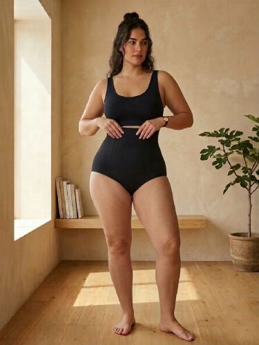 U&ME Yüksek Bel Şekillendirici Slim Fit Kadın Korse Karın Toparlayıcı İnceltici Slip Siyah - 2