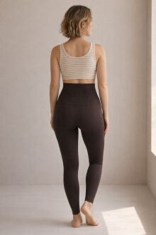 U&ME Yüksek Bel Uzun Korse Tayt, Karın Toparlayıcı Kalça Şekillendirici İncelten Slim Fit Kadın Shapewear Kahverengi - 4