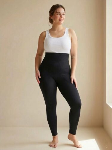 U&ME Yüksek Bel Uzun Korse Tayt, Karın Toparlayıcı Kalça Şekillendirici İncelten Slim Fit Kadın Shapewear Siyah - 5