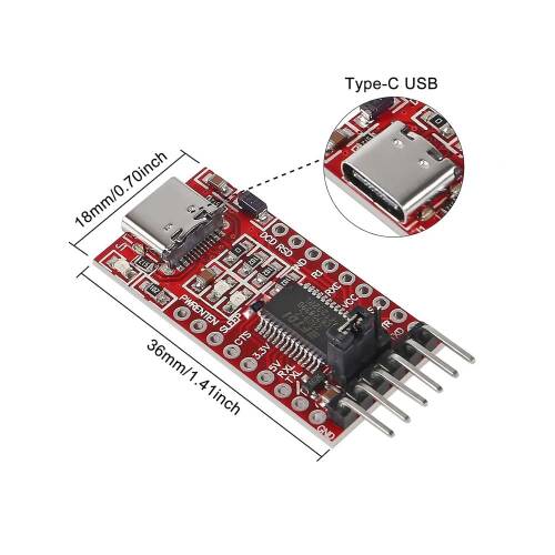 USB to TTL 3.3V 5V FT232RL Destekli Download Cable Mini Interface - 4