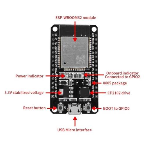WIFI+Bluetooth ESP-32 ESP-32S Wifi ve Bluetooth Geliştirme Kartı - 5