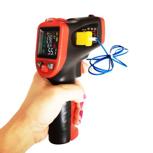 Wintact WT323E Renkli Ekran Infrared Termometre 1050C Termokupl UV Kaçak Tespiti - 7