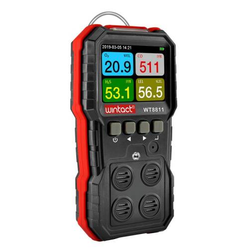Wintact WT8811 Çoklu Gaz Analiz Cihazı Oksijen Hidrojen Sülfür Karbon Monoksit Patlayıcı Gazlar LEL - 3