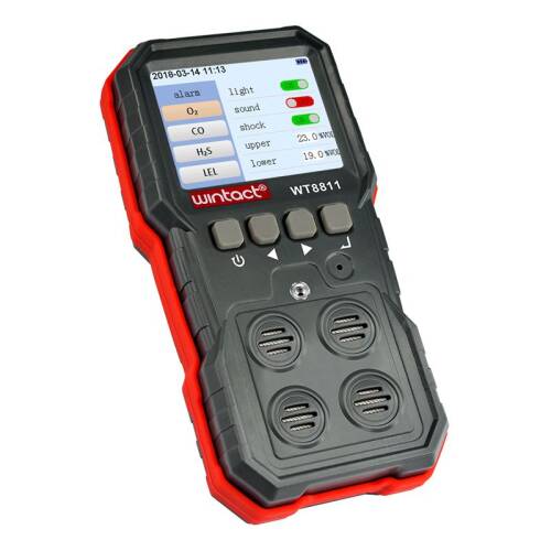Wintact WT8811 Çoklu Gaz Analiz Cihazı Oksijen Hidrojen Sülfür Karbon Monoksit Patlayıcı Gazlar LEL - 6