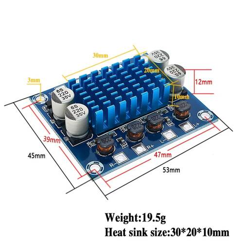 XH-A232 HD Dijital Audio Ses Güç Amplifikatörü Arttırıcı Modül 12V24V Ses Genişletme Kartı Dual Kanal 30W