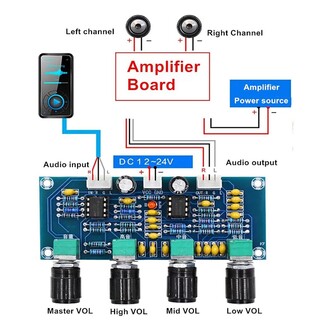 XH-A901 Amplifikatör Kartı Preamp Tone Board DC - Thumbnail