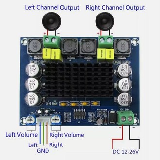 XH-M543 Yüksek Güç Dijital Amfi Kartı Tpa3116D2 Dijital Audio Amplifier Dual Kanal Stereo DIY Amfi Devresi - Thumbnail