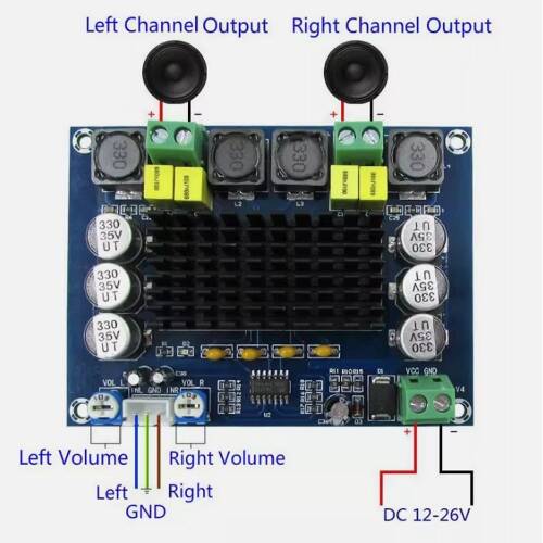 XH-M543 Yüksek Güç Dijital Amfi Kartı Tpa3116D2 Dijital Audio Amplifier Dual Kanal Stereo DIY Amfi Devresi - 4