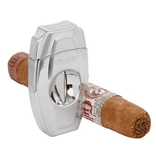 Xikar VX2 V-Cut Puro Kesici, Paslanmaz Çelik Bıçak, 64 Ring Gauge Uyumlu Derin V Kesim Profesyonel Puro Makası, Ergonomik Tek Elle Kullanım Krom - 4