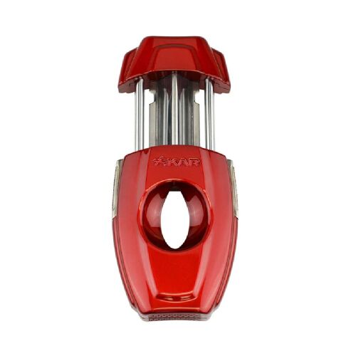 Xikar VX2 V-Cut Puro Kesici, Paslanmaz Çelik Bıçak, 64 Ring Gauge Uyumlu Derin V Kesim Profesyonel Puro Makası, Ergonomik Tek Elle Kullanım Kırmızı - 2