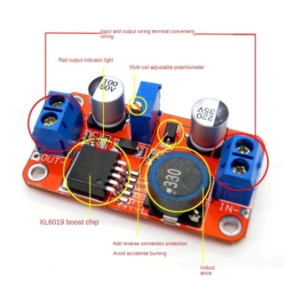 XL6019DC-DC Ayarlanabilir Güç Arttırım Modülü 5A - 5