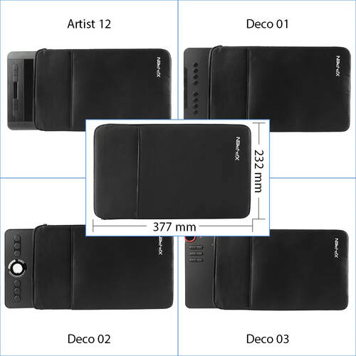 XP-Pen 12 İnçe Kadar Grafik Tabletler İçin Koruyucu Kılıf Çanta Siyah (Deco Serisi ve Artist 12)