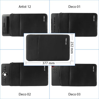XP-Pen 12 İnçe Kadar Grafik Tabletler İçin Koruyucu Kılıf Çanta Siyah (Deco Serisi ve Artist 12) - 3