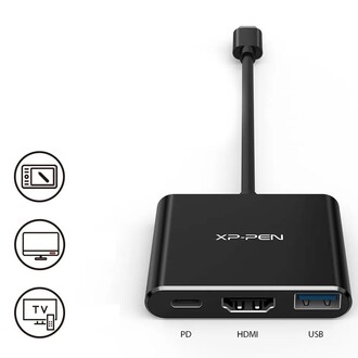XP-Pen 3'ü Bir Arada Çok Fonksiyonlu USB-C Hub (Type C'den USB+HDMI+PD'ye) - Thumbnail